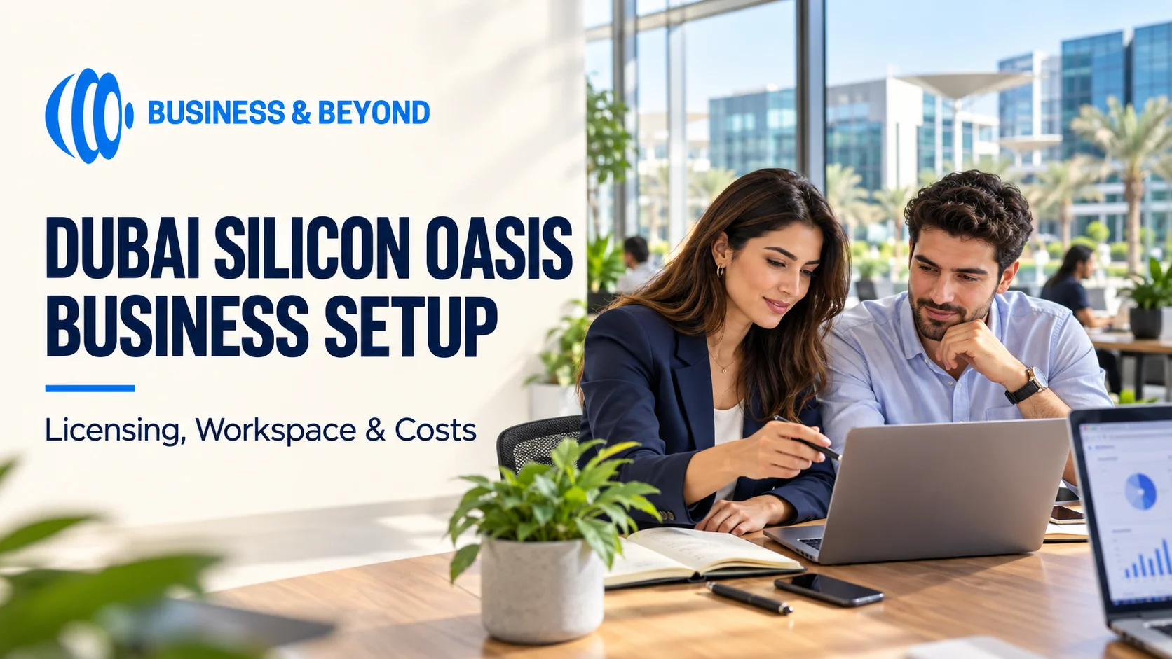 Technology founders planning a Dubai Silicon Oasis business setup in a modern coworking office