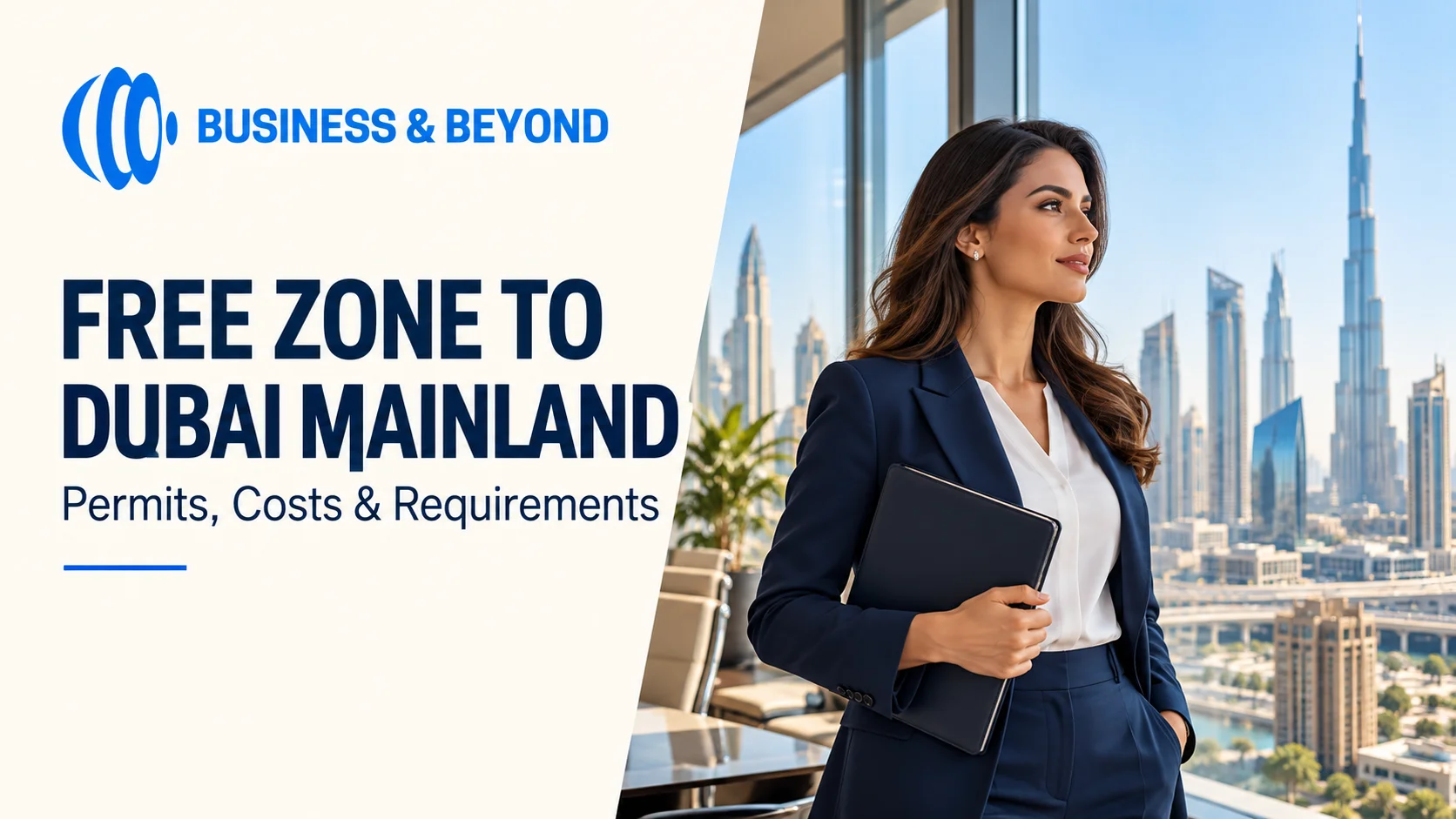 Business founder planning Dubai mainland expansion from a free zone company